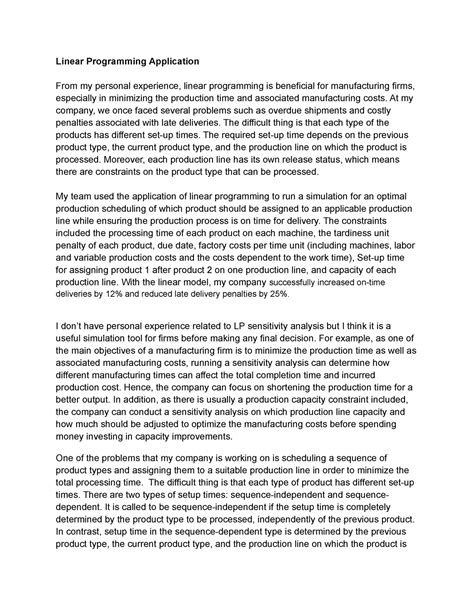 Practical Application of Linear Programming 的图像结果