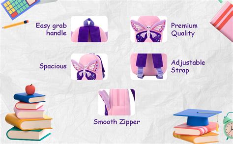 Delicado Cute Small Toddler Kids Preschool Backpack butterfly design ...