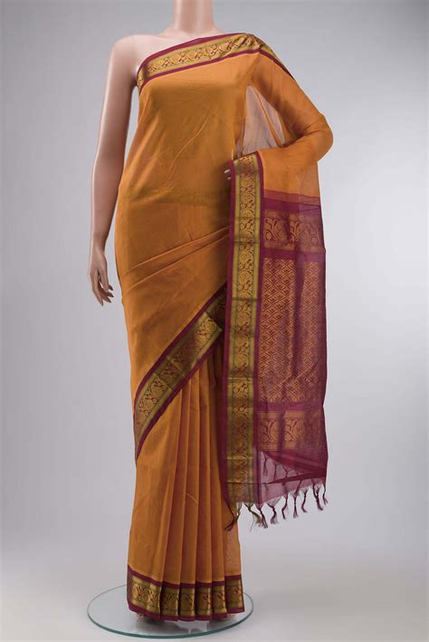 Orange Silk Cotton Saree – Nalli Silk Sarees Pvt Ltd