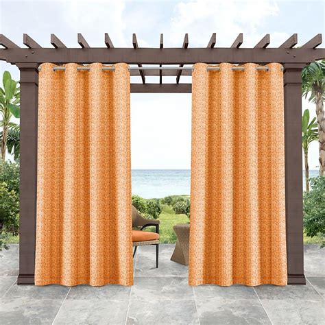 Tommy Bahama 96-in Outdoor Cancun Orange Geometric Light Filtering ...
