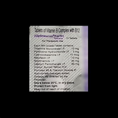OPTINEURON FORTE TABLET 10'S Price, Uses, Side Effects & Substitutes ...