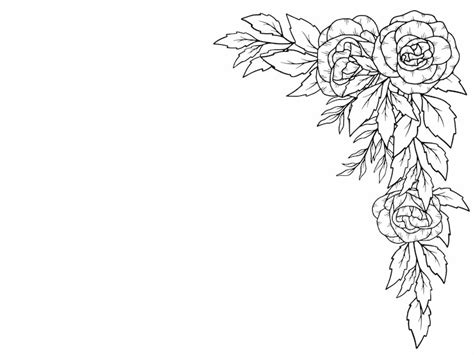 Outline rose flower border illustration | Premium Vector