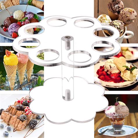 Ice Cream Cone Holder, 8 Holes Detachable Ice Cream Cone Stand Reusable ...