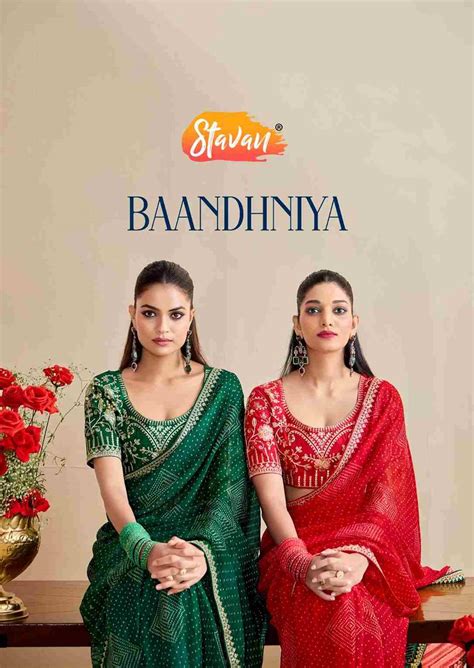 BAANDHNIYA BY STAVAN 1001 TO 1010 SERIES INDIAN TRADITIONAL WEAR ...