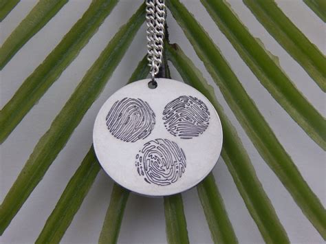 Custom Silver Three Fingerprints Circles Necklace - Etsy | Necklace ...