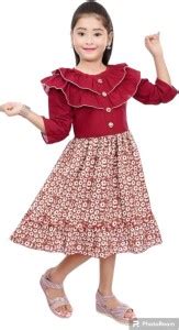 TM SHEIKH GARMENTS Girls Midi/Knee Length Casual Dress Price in India ...