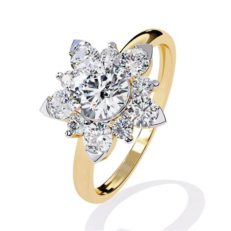 Certified Round Cluster Ring in 14kt & 18kt Gold from Aupulent ...