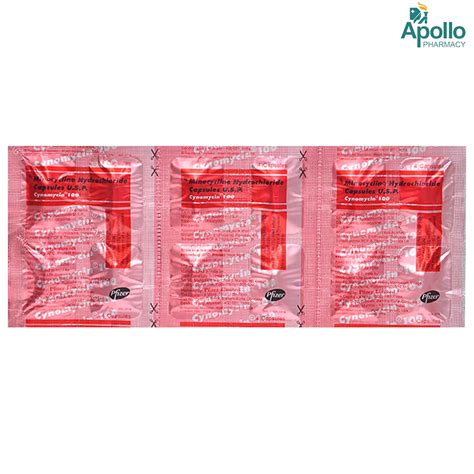 Cynomycin 100mg Capsule 4's Price, Uses, Side Effects, Composition ...