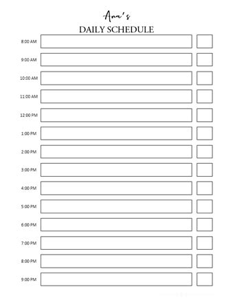 Schedule Worksheet 的图像结果