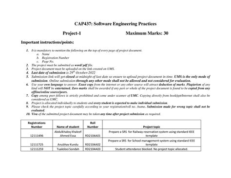 A892642655 11579 7 2022 Project 1 CAP437 - CAP437: Software Engineering ...