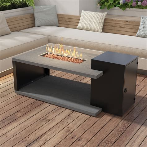 Latitude Run® Outdoor 50,000 BTU Propane Gas Fire Pit Table With ...