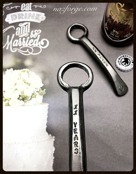 11th Year Steel Wedding Anniversary Gift Bottle Opener - 11 Years ...