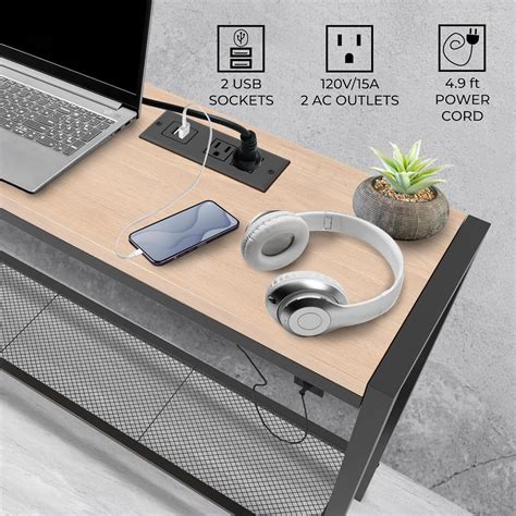 Elixo Entryway Table with Power Outlet, 43 Farmhouse India | Ubuy