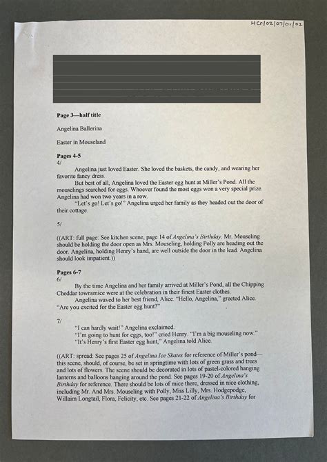 Angelina Ballerina Unpublished Story: Easter in Mouseland