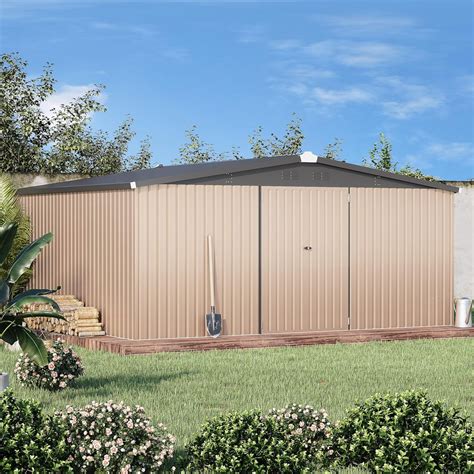 AECOJOY 14' X 12' Shed Outdoor Metal Storage & Reviews | Wayfair