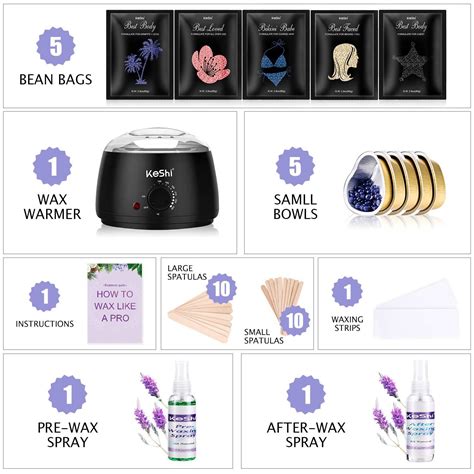 KeShi Waxing Kit: Painless Hair Removal with Wax Warmer & Hard Wax ...
