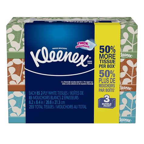 Kleenex Everyday Facial Tissues, Low Count Flat, 85 ct, 3 Pack : Amazon ...
