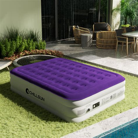 CHILLSUN 18 inch Double-High Queen Size Air Mattresses with Built-in ...
