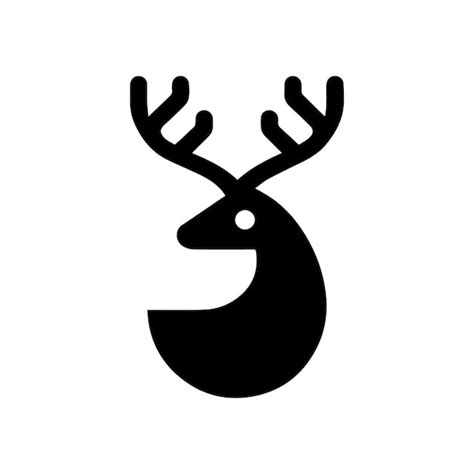 Hirsch-Logo schwarzes Symbol Zeichentrickfilm Hirsch-Tier auf einem ...