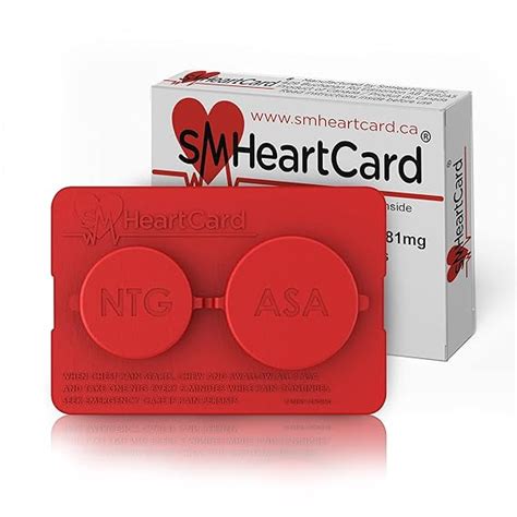 SMHeartCard® Rapid Heart Attack First Aid, Pill Case for Sublingual ...