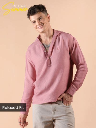 Buy Pink Hooded Shirt for Men Online in India - Beyoung