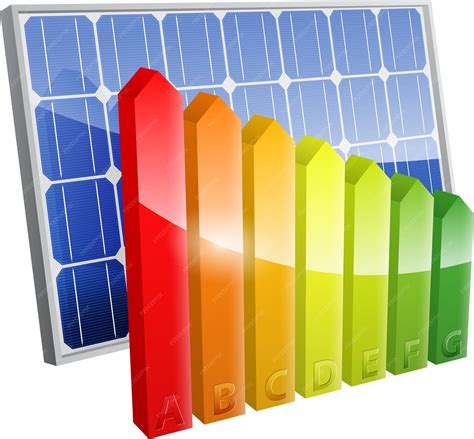 Painel Solar com Classificação de Eficiência Energética | Vetor Premium