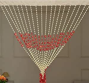 Buy GOYTEX Saira Thread String + Fancy Beads Striped Door Rod Pocket ...