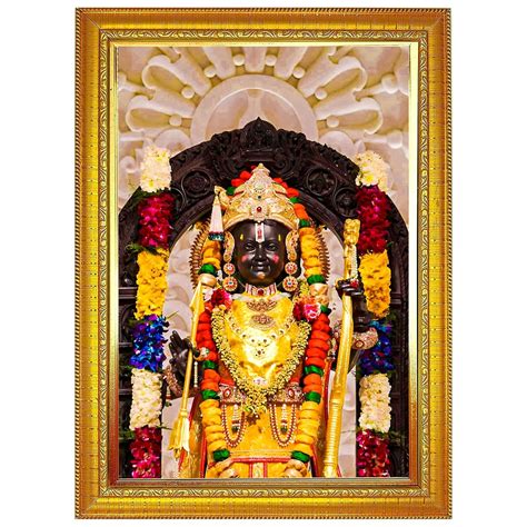Jai Shree Ram Ayodhya Temple Photo Frame golden : Amazon.in: Home & Kitchen