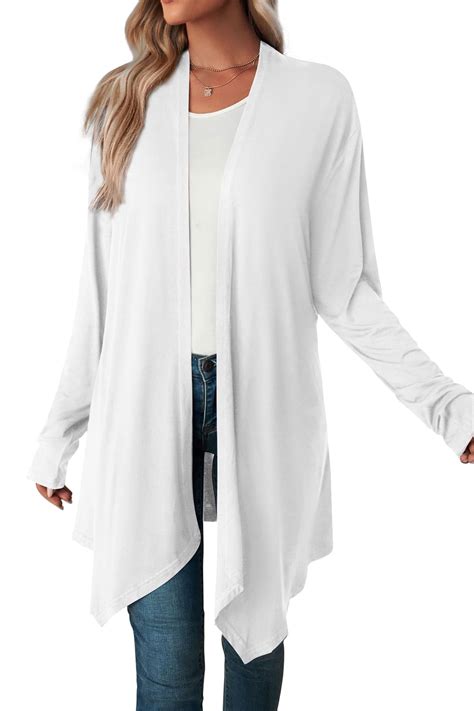 Mengpipi Women's Lightweight Open Front Long Sleeve Casual Cardigan in ...