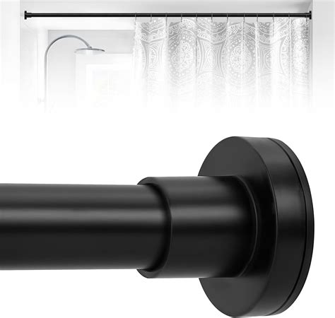 Amazon.com: HTZON Shower Curtain Rod Spring Tension:Black Shower Rods ...