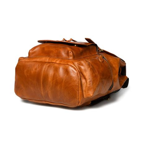 Vortex Leather Backpack: Tan Brown — MaheTri