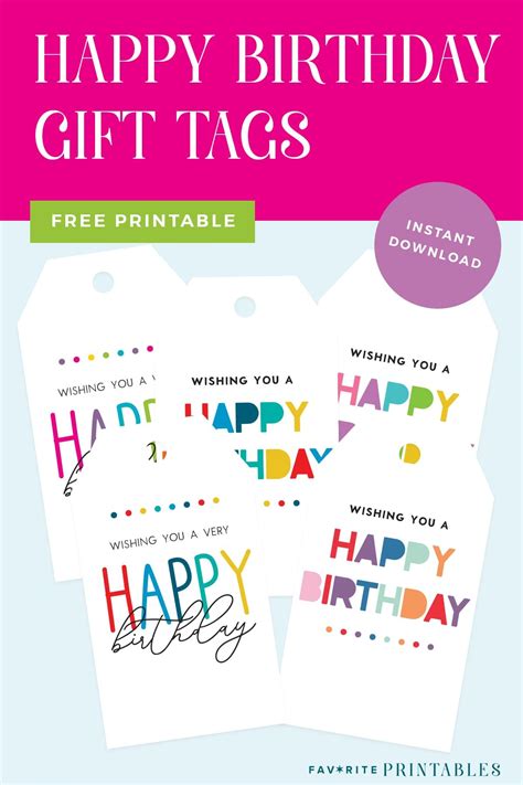 Free printable gift tags birthday – Artofit