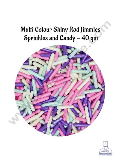 CAKE DECOR™ Sugar Candy - Multi Colour Shiny Rod Jimmies Sprinkles and ...