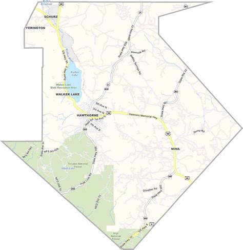 Mineral County Map, Nevada - US County Maps
