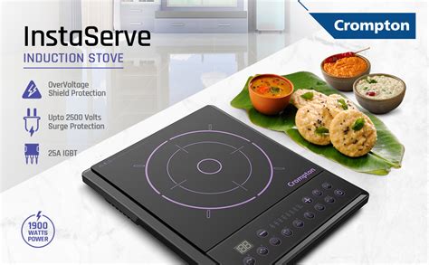 Buy Crompton Instaserve 1900 W Induction Cooktop with Tactile Push ...