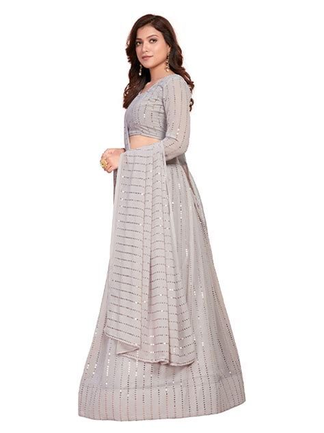 Embellished Lehenga Choli Set with Dupatta