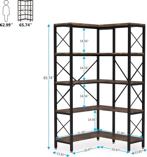Tribesigns 5-Shelf Corner Bookshelf, Large Modern India | Ubuy