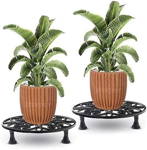 Sharpex Pack of 4 Metal Caddy Iron Dolly on Round Rack Rustproof Sturdy ...