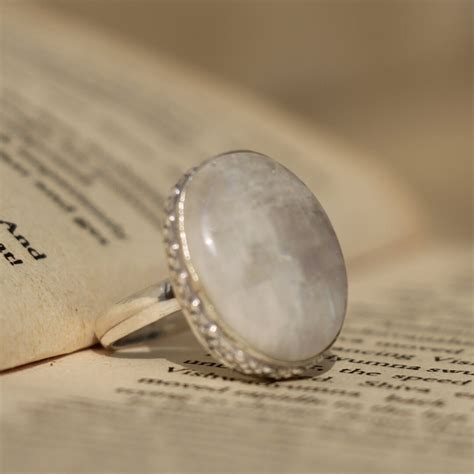 Buy Rainbow Moonstone Gemstone, Ring Jewelry, Gifts for Her, Silver ...