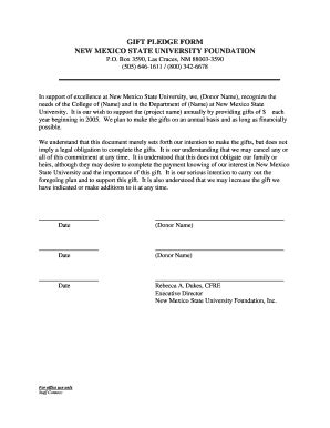 Fillable Online engrdev nmsu Donor Pledge Form (.pdf) - NMSU - New ...