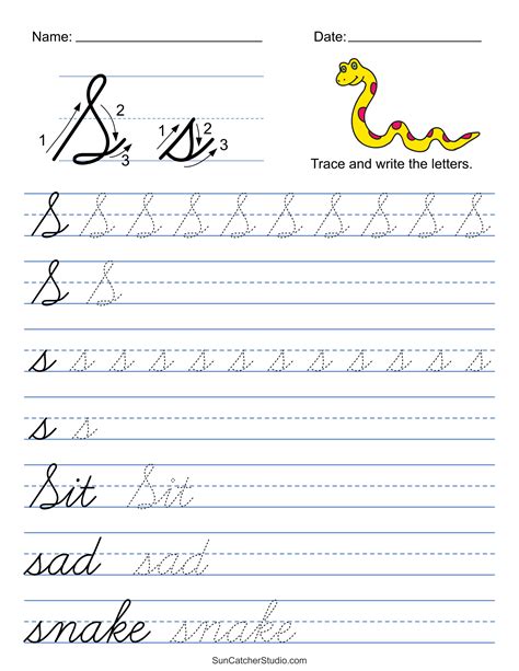 Worksheets For Cursive Free Printable Cursive Worksheets + Writing