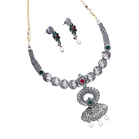 Buy Swanky Diva Stunning Beautifully Handcrafted German Silver Oxidised ...