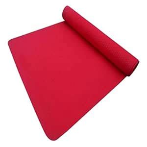 Handloon Cottage Rubber Anti Skid Exercise & Yoga mat 4mm (Large_1_Red ...