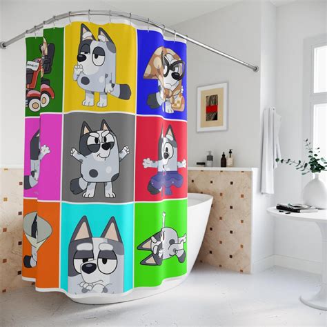 Bluey and Muffin Shower Curtains Bathroom Gift for Kids, Bluey Shower ...
