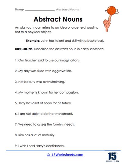 Image result for Abstract Noun Exercise