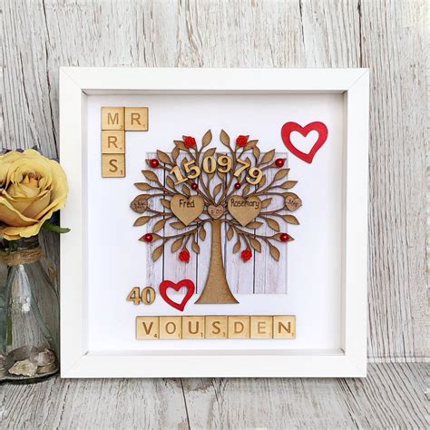 Ruby Wedding Anniversary Gift, 40th Anniversary Gift. Parents ...