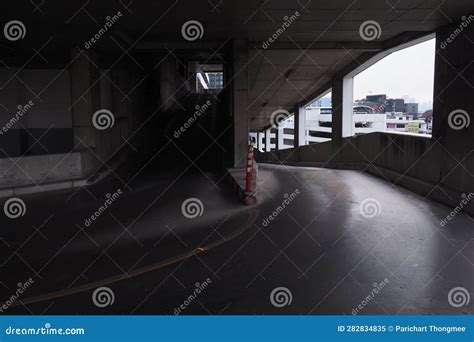 Elevated Parking: Ramp in a Modern Parking Building Stock Image - Image ...
