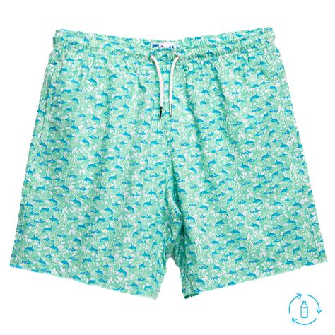 Green Marlin Long Swim Trunks – Bermies