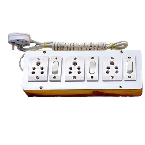 Buy Anchore Wooden Extension Board 3 Socket 3 Switch with 4 Meter 3pin ...