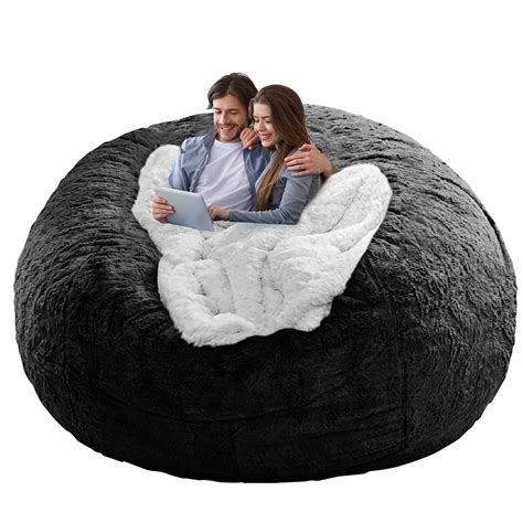 No Filler Bean Bag Chair Cover Without Filler Big Round | Desertcart INDIA